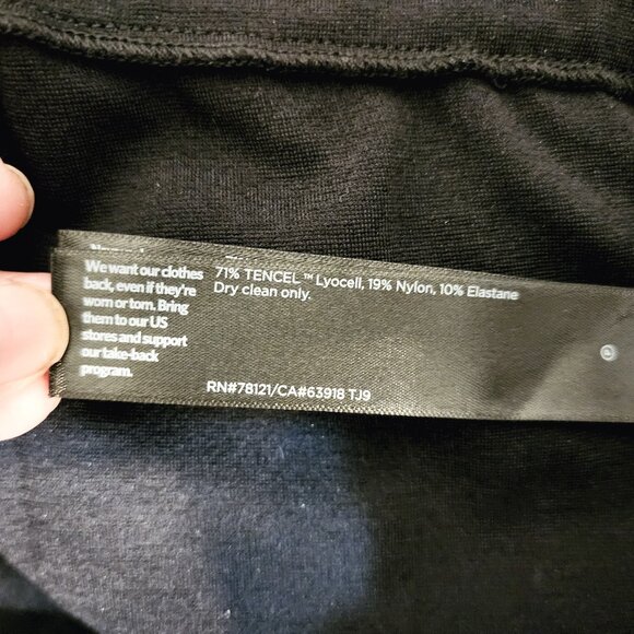 EILEEN FISHER Pants L Stretch Viscose Jersey Slouch Tapered Black USA Minimalist - Picture 11 of 16